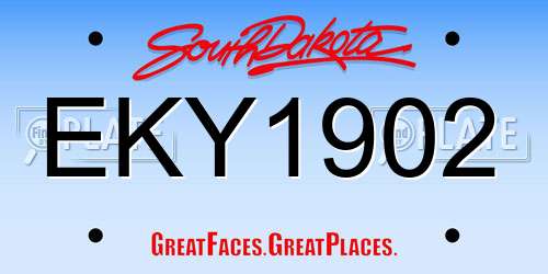 EKY1902 South Dakota License Plate
