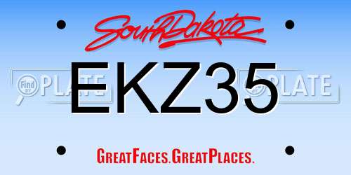 EKZ35 South Dakota License Plate