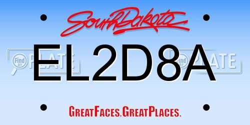EL2D8A South Dakota License Plate