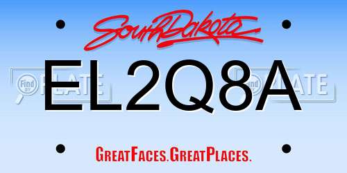 EL2Q8A South Dakota License Plate