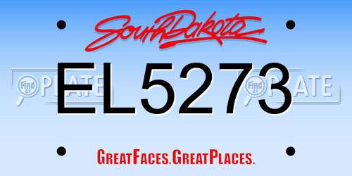 EL5273 South Dakota License Plate