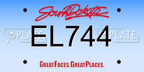 EL744 South Dakota License Plate