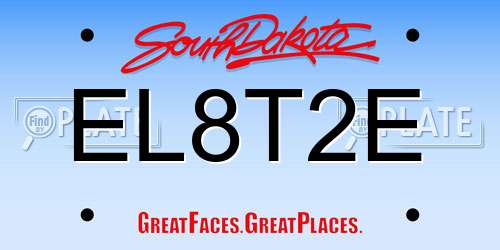 EL8T2E South Dakota License Plate