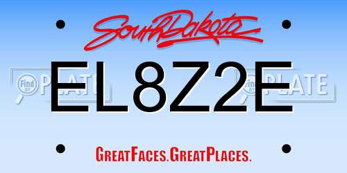 EL8Z2E South Dakota License Plate
