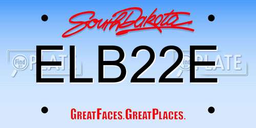 ELB22E South Dakota License Plate