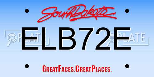 ELB72E South Dakota License Plate