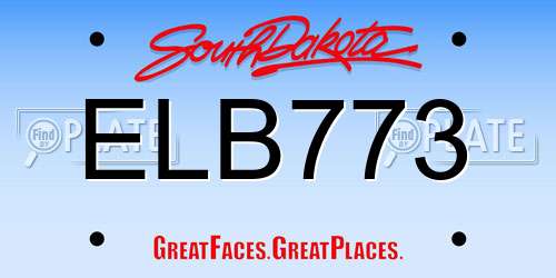 ELB773 South Dakota License Plate