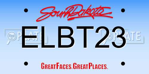 ELBT23 South Dakota License Plate