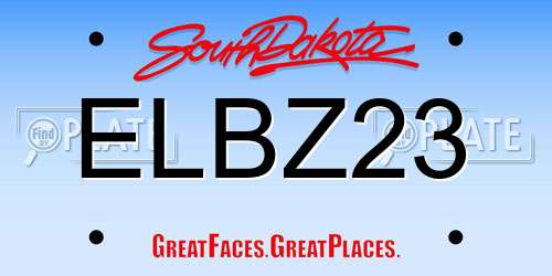 ELBZ23 South Dakota License Plate