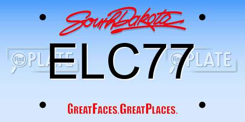ELC77 South Dakota License Plate