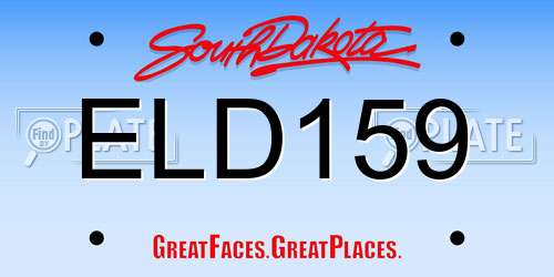 ELD159 South Dakota License Plate