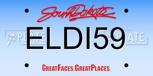 ELDI59 South Dakota License Plate