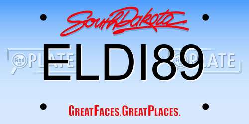 ELDI89 South Dakota License Plate