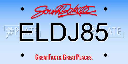 ELDJ85 South Dakota License Plate