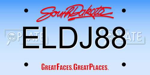 ELDJ88 South Dakota License Plate