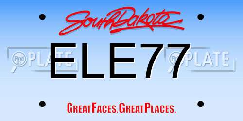 ELE77 South Dakota License Plate