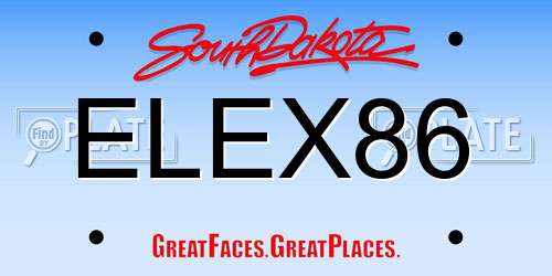ELEX86 South Dakota License Plate