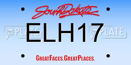 ELH17 South Dakota License Plate