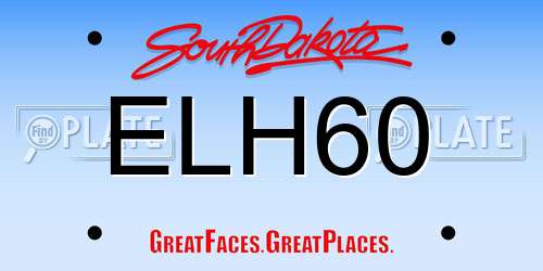 ELH60 South Dakota License Plate