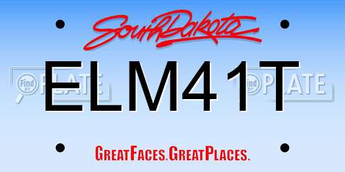 ELM41T South Dakota License Plate
