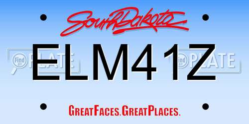 ELM41Z South Dakota License Plate