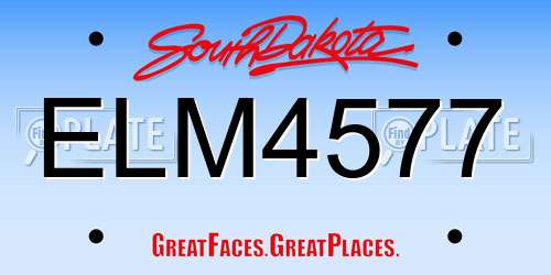 ELM4577 South Dakota License Plate