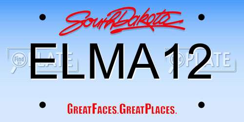 ELMA12 South Dakota License Plate