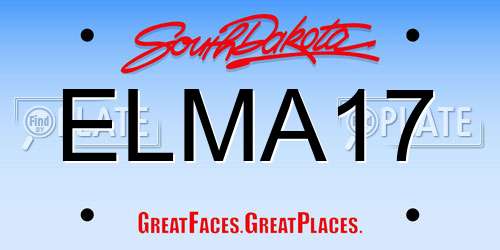 ELMA17 South Dakota License Plate