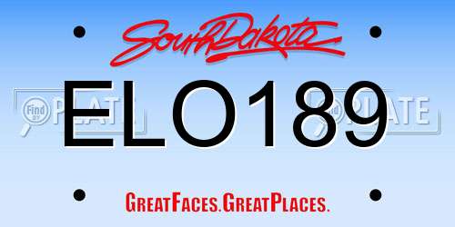ELO189 South Dakota License Plate