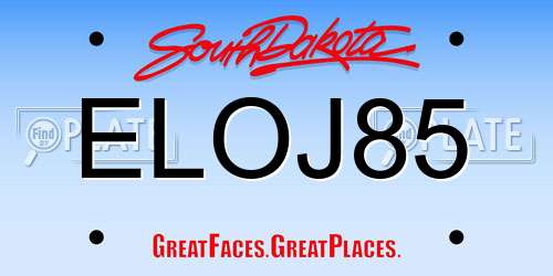 ELOJ85 South Dakota License Plate