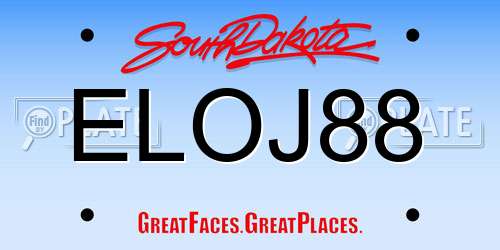 ELOJ88 South Dakota License Plate