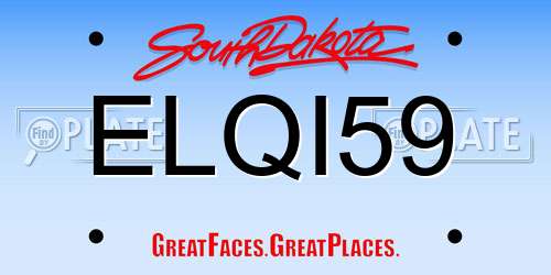 ELQI59 South Dakota License Plate