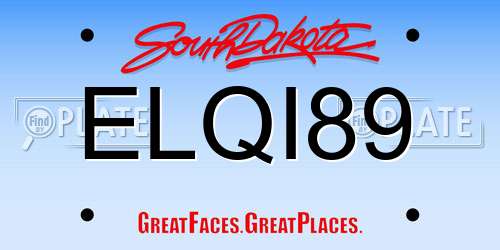 ELQI89 South Dakota License Plate