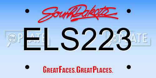 ELS223 South Dakota License Plate