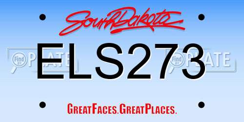 ELS273 South Dakota License Plate