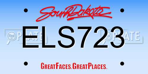 ELS723 South Dakota License Plate
