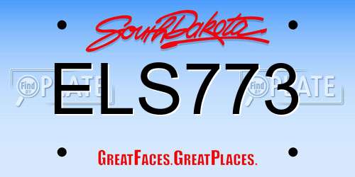 ELS773 South Dakota License Plate