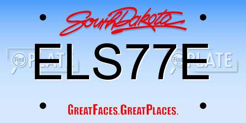 ELS77E South Dakota License Plate