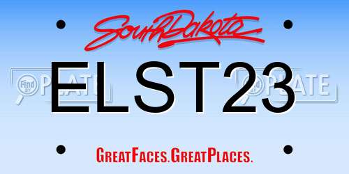 ELST23 South Dakota License Plate