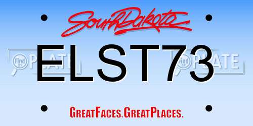 ELST73 South Dakota License Plate