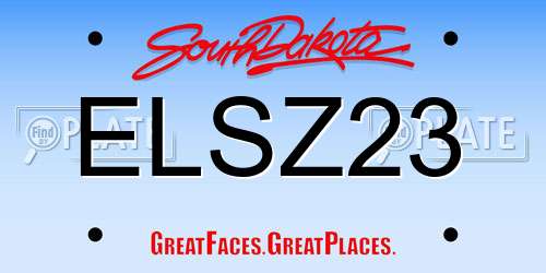 ELSZ23 South Dakota License Plate