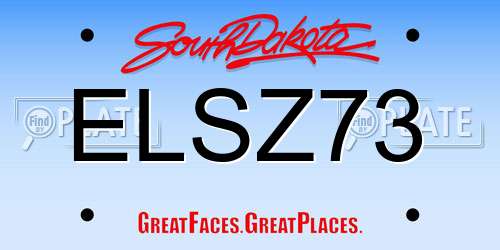 ELSZ73 South Dakota License Plate