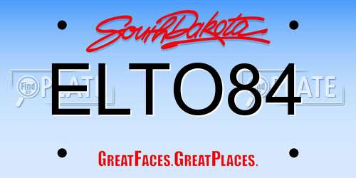 ELTO84 South Dakota License Plate