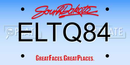 ELTQ84 South Dakota License Plate