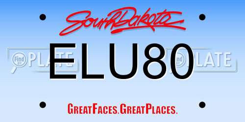ELU80 South Dakota License Plate