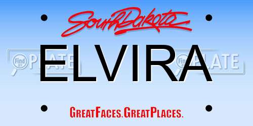 ELVIRA South Dakota License Plate