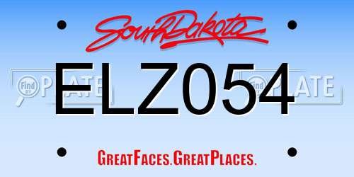 ELZ054 South Dakota License Plate