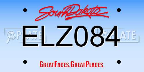 ELZ084 South Dakota License Plate