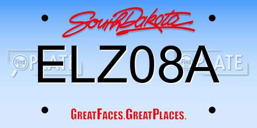 ELZ08A South Dakota License Plate
