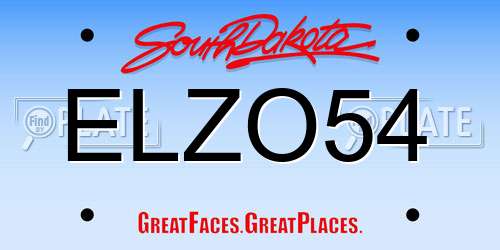 ELZO54 South Dakota License Plate